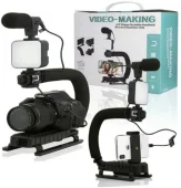 کیت فیلمبرداری لرزش گیر با میکروفون و پایه نگهدارنده مدل Video Making Kit AY-49U