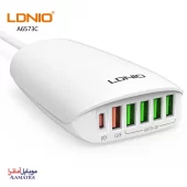 مشخصات فنی شارژر رومیزی فست شارژ شش پورت الدینیو مدل Ldnio A6573C