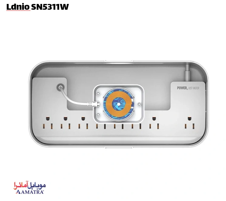 قیمت جعبه چند راهی برق و شارژر بی سیم هوشمند الدینیو مدل Ldnio SN5311W