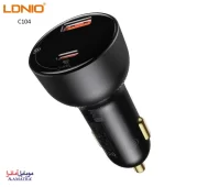 مشخصات شارژر فندکی ۶۰ وات الدینیو همراه با کابل تایپ سی مدل Ldnio C104