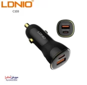 فروش شارژر فندکی ۶۰ وات الدینیو همراه با کابل تایپ سی مدل Ldnio C103