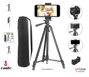 سه پایه دوربین عکاسی و فیلمبرداری حرفه‌ایی با شاتر بلوتوث مدل Candc DC-600